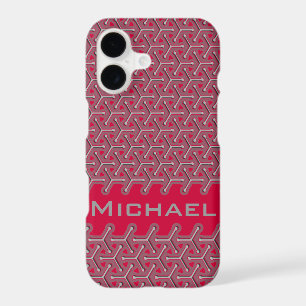 Cubic your name polymer red pattern