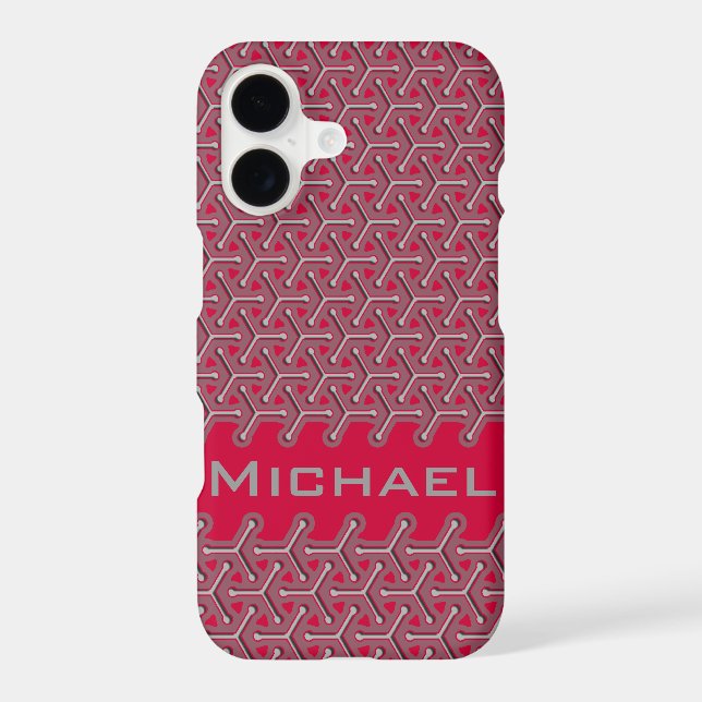 Cubic your name polymer red pattern (Back)