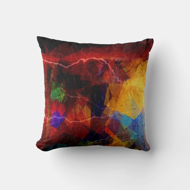 Cubism Abstract Art | Retro Geometric Pattern 5 Cushion (Front)