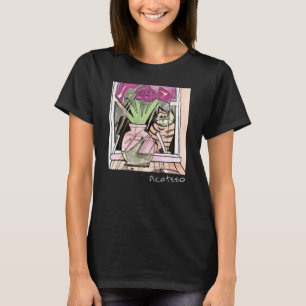 Cubism Art Style Picatsso Cat in Window Funny Cat T-Shirt