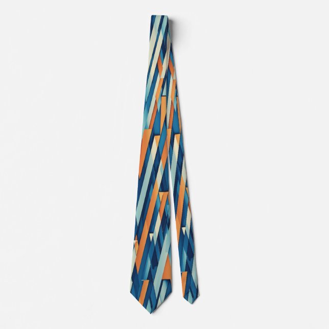 Cubism Blue Arrow Neck Tie 🎯. (Front)