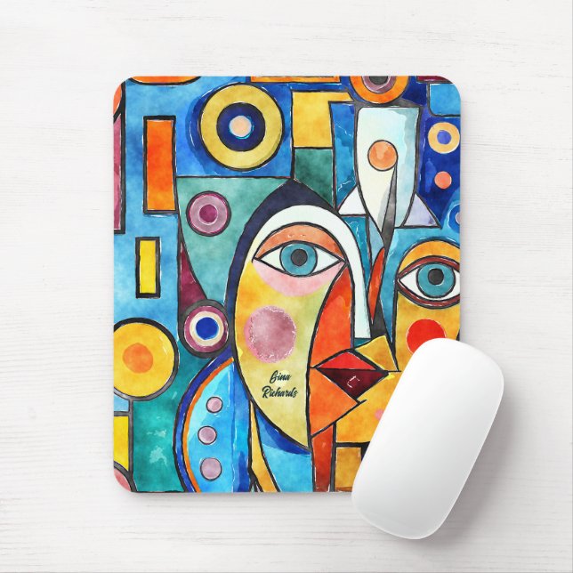 Cubism Design Mouse Pad (With Mouse)