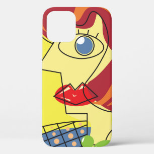 Cubism female portrait colourful iPhone 12 case