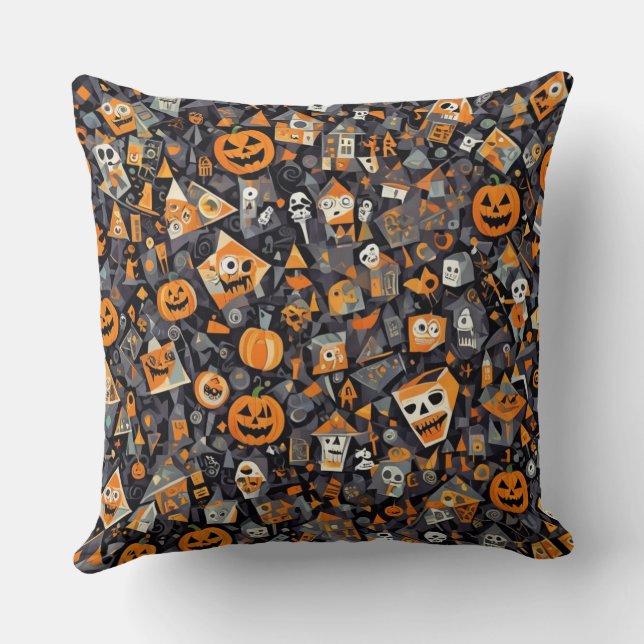 Cubism Halloween Cushion (Back)