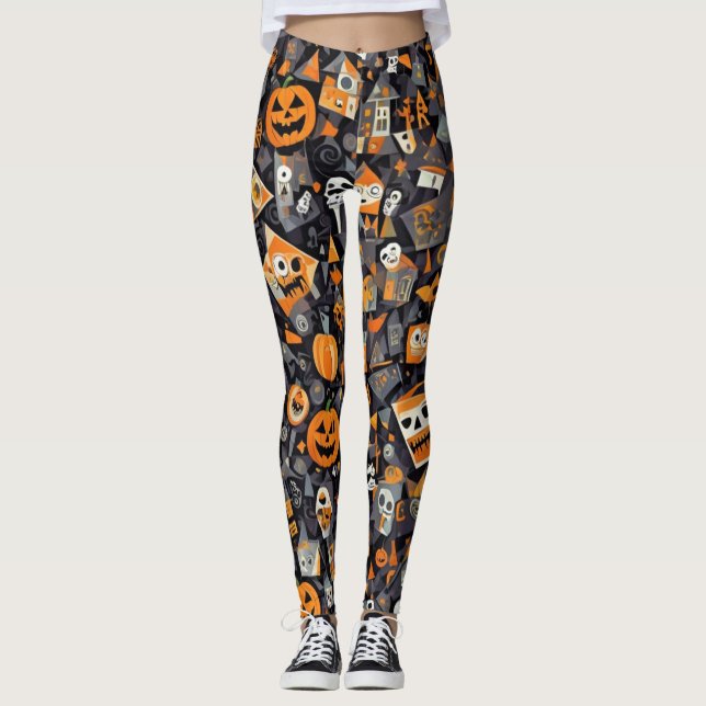 Cubism Halloween  Leggings (Front)