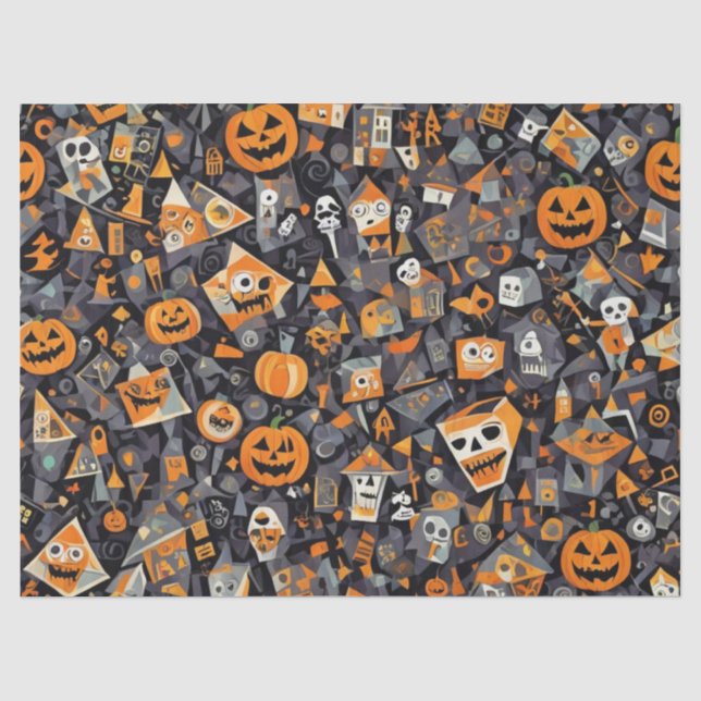 Cubism Halloween  Tissue Paper (Front)