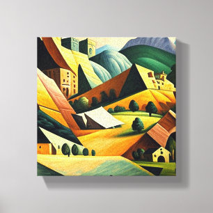 cubism landscape canvas print