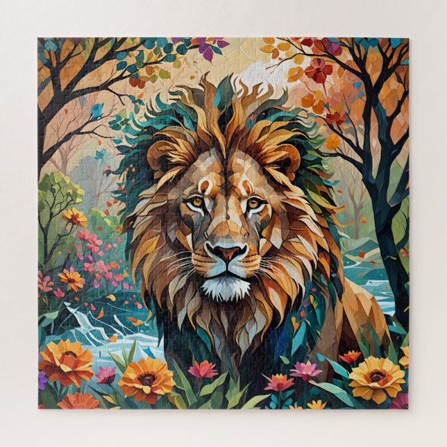 Cubism Lion Puzzle (Vertical)
