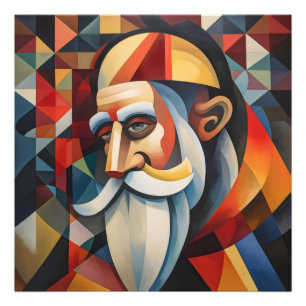 Cubism Santa Claus Photo Print