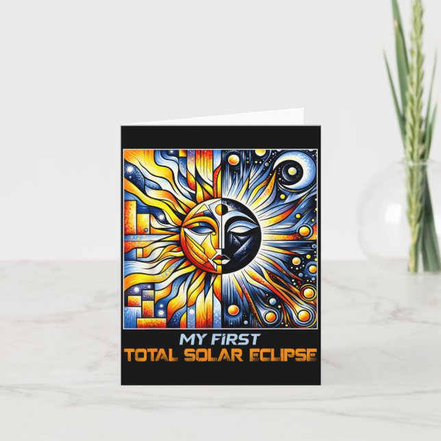 Cubism Solar Eclipse Ft Total Solar Eclipse Card (Front)