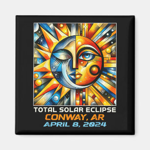 Cubism Total Solar Eclipse Conway Arkansas Magnet