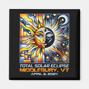 Cubism Total Solar Eclipse Middlebury Vermont Magnet