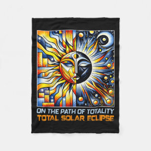 Cubism Total Solar Eclipse On The Path Of Totality Fleece Blanket