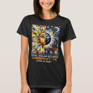Cubism Total Solar Eclipse Wimberley Texas T-Shirt