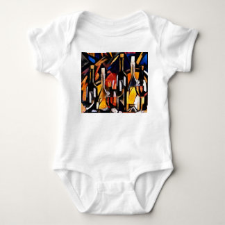 Cubism Wine Themes: Bottles & Grapes Baby Bodysuit