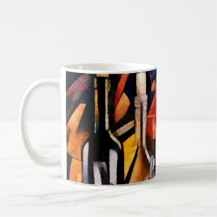 Cubism Wine Themes: Bottles & Grapes Coffee Mug