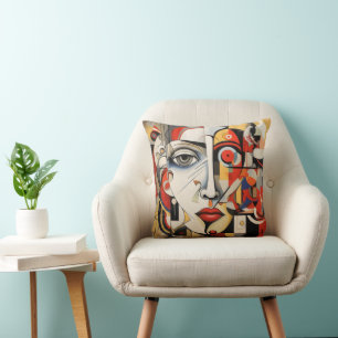 Cubism Woman Abstract Art Cushion