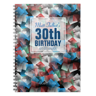 Cubist Abstract 30th Birthday Guest Book 1a