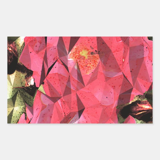 Cubist Abstract Roses Rectangular Sticker (Front)