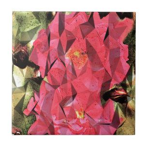 Cubist Abstract Roses Tile