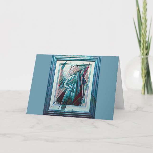 Cubist Art Deco Belly Dancer Card (Front)