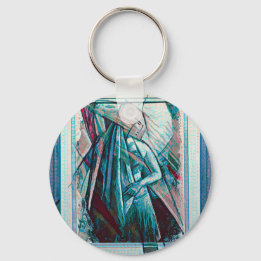 Cubist Art Deco Belly Dancer Key Ring