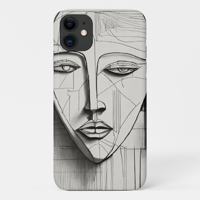 Cubist Art iPhone Case - Unique Abstract Design (Back)