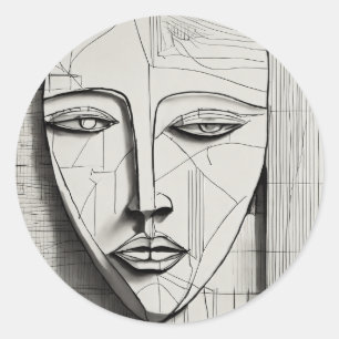 Cubist Art - Modern Abstract Design Classic Round Sticker