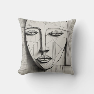 Cubist Art Throw Pillow - Modern Abstract Design