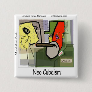 Cubist Castro NeoCubaism Funny 15 Cm Square Badge