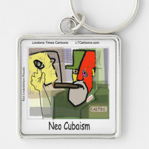 Cubist Castro NeoCubaism Funny Key Ring