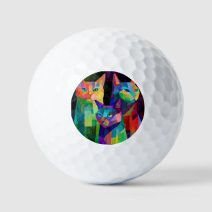 Cubist Cat Sentinels Golf Balls