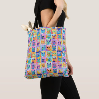 Cubist Cats Color Symphony Tote Bag