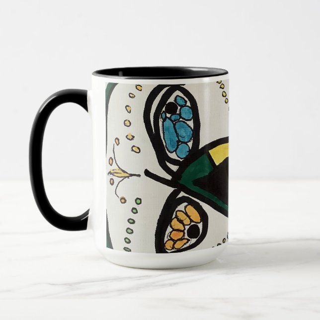 Cubist Day of the Dead Skull Mug (Left)