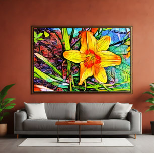Cubist Garden: An Abstract Floral Oasis Photo Print