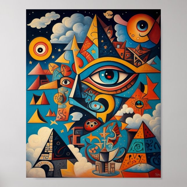 Cubist Graffiti ART- A Fusion of Art and AI Poster (Front)
