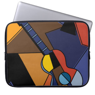 Cubist Guitar Surrealism Painting. Laptop Sleeve