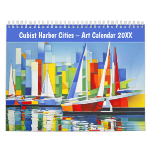 Cubist Harbor Cities – Art Calendar 2026