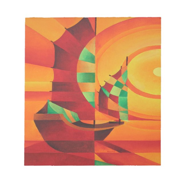 Cubist Junks On The Red Sea Notepad (Front)