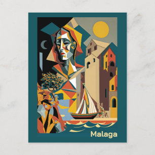 Cubist Malaga Postcard