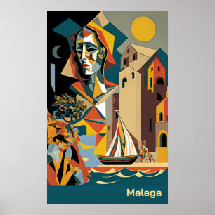 Cubist Malaga Poster