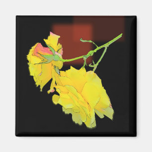 Cubist Rose Magnet