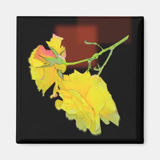 Cubist Rose Magnet (Front)