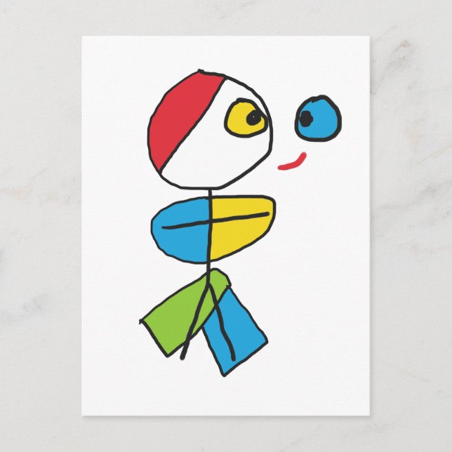 Cubist Stickman Postcard (Front)