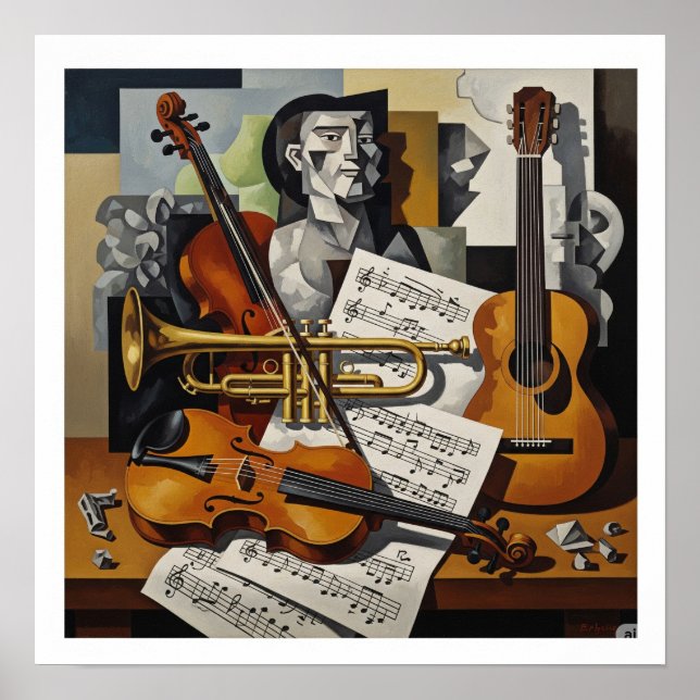 Cubist Still Life Art Poster (Front)