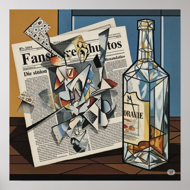 Cubist Still Life Art Poster (Front)