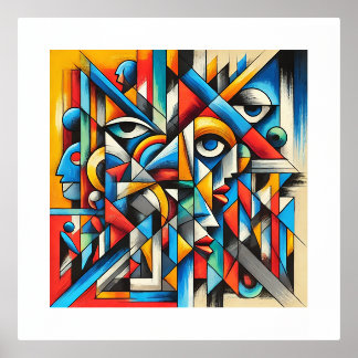 Cubist style inspiration paintings foil prints