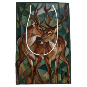 Cubist Style Reindeer Gift Bag