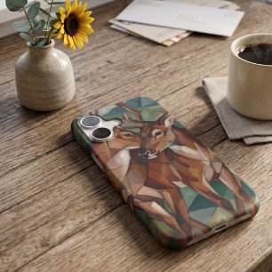 Cubist Style Reindeer Phone Case - iPhone