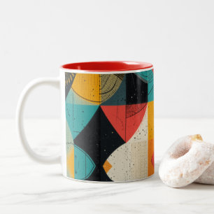 Cubistic Fish Two-Tone Coffee Mug